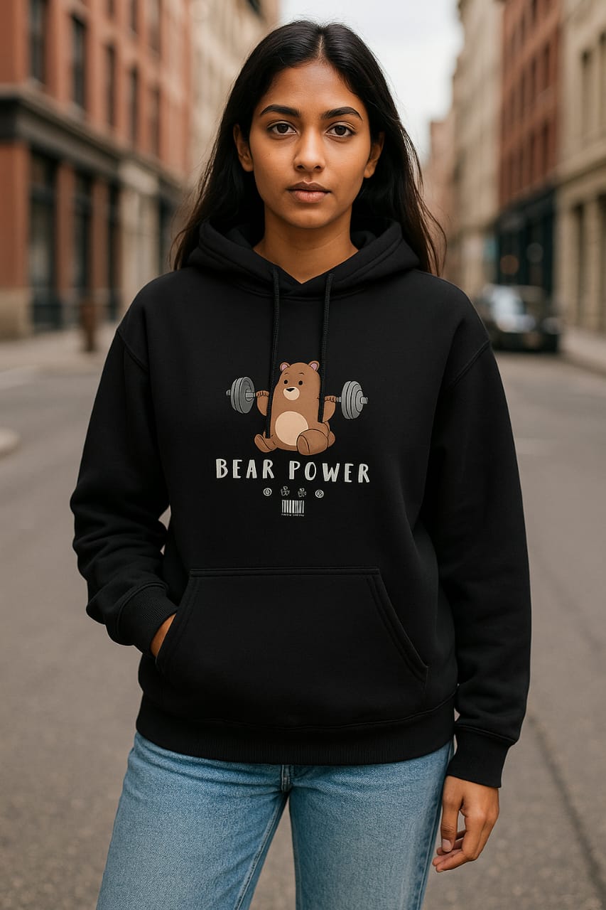 Unisex Regular Hoodie Back print - Bear Power