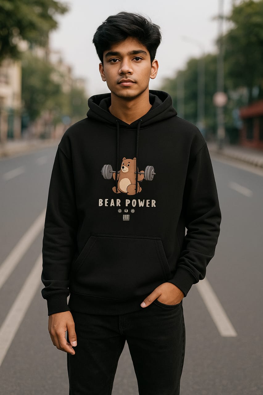 Unisex Regular Hoodie Back print - Bear Power