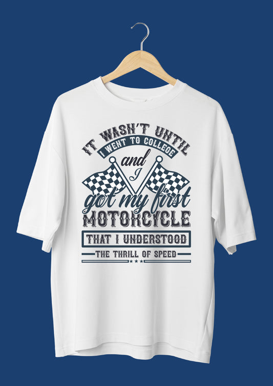 First Motorcycle Graphic Print Oversized T-shirt