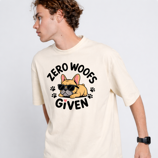 Zero Woofs Given Off White Color Unisex Oversized T-Shirt