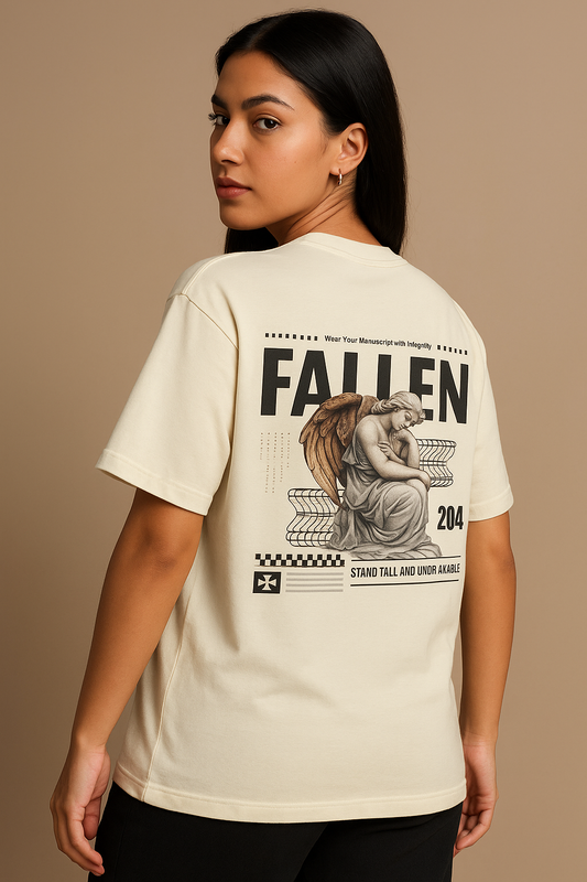 fallen graphic oversized t shirt unisex relaxed fit cotton dimixo