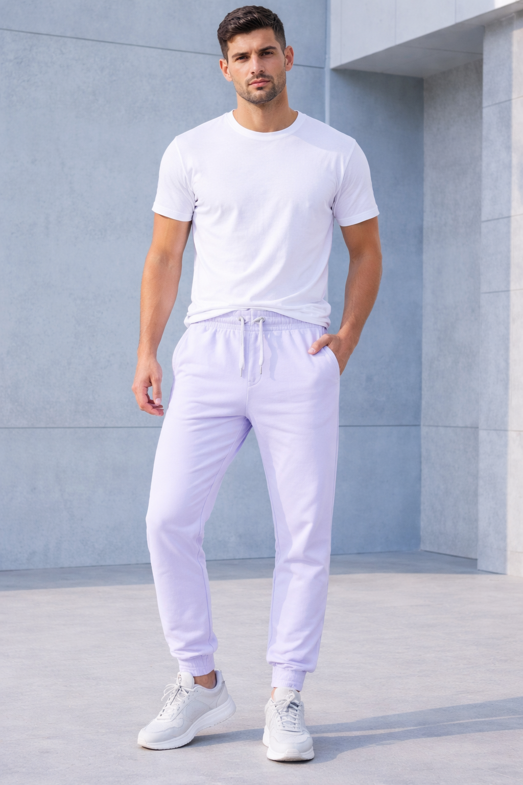 lavender joggers for men and women streetwear cotton dimixo