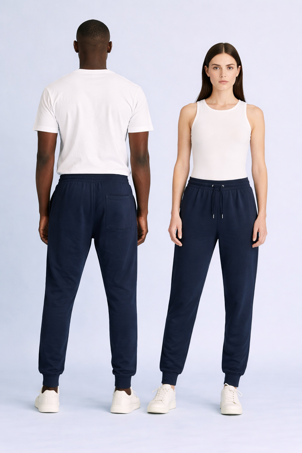 navy blue joggers for men and women streetwear cotton dimixo
