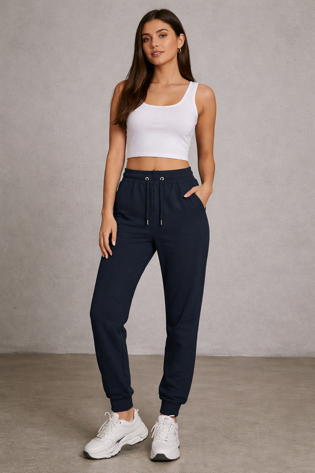 navy blue joggers for men and women streetwear cotton dimixo