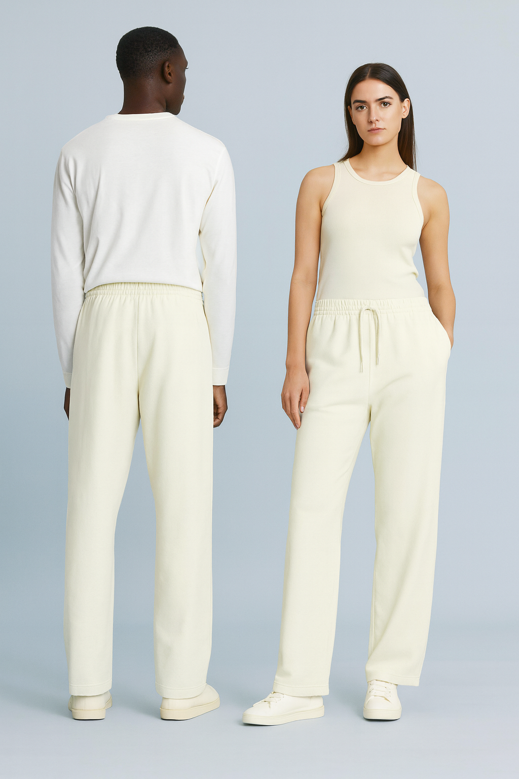 off white sweatpants for men and women cotton dimixo