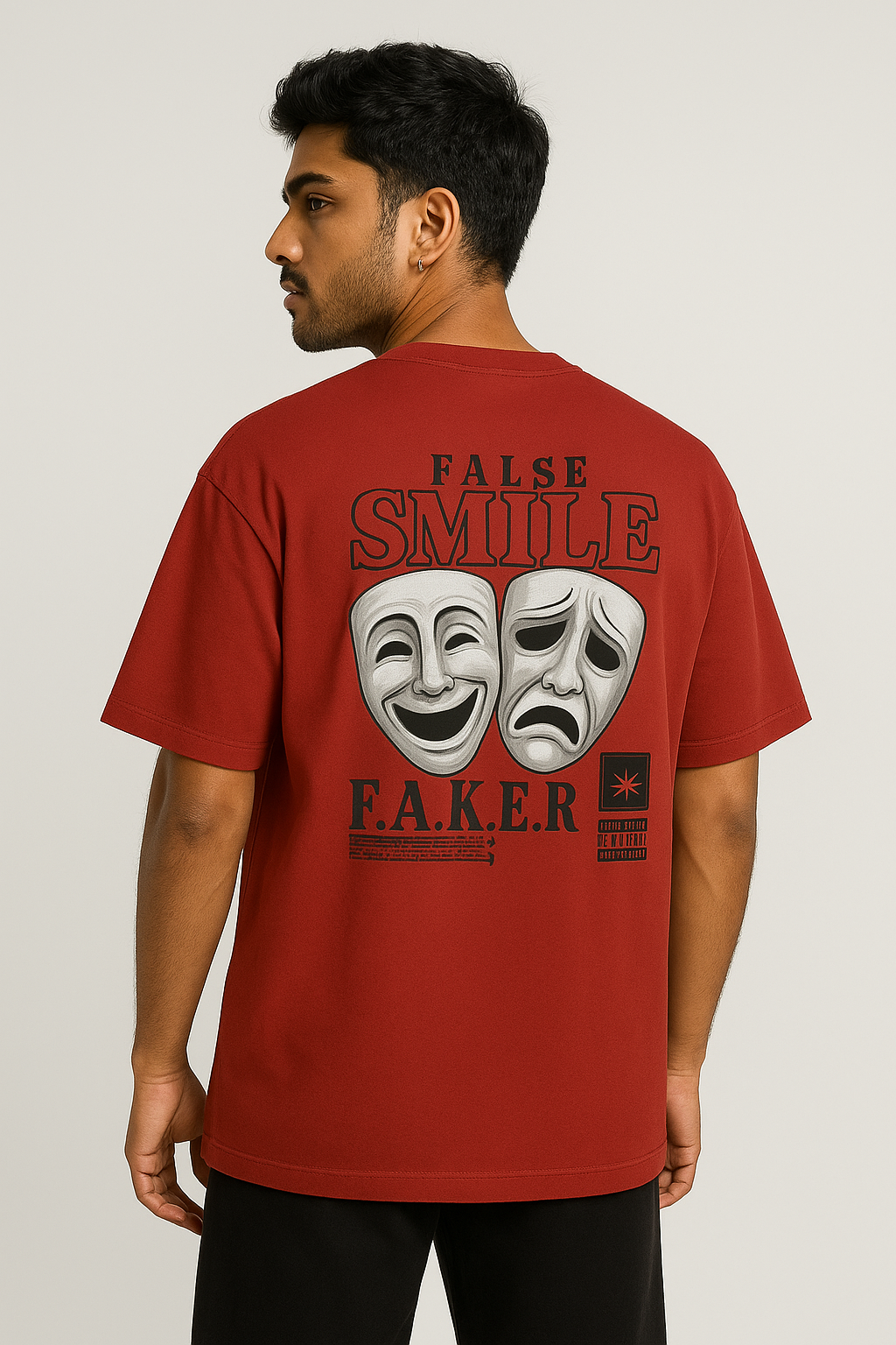 red oversized t shirt for men and women streetwear cotton dimixo