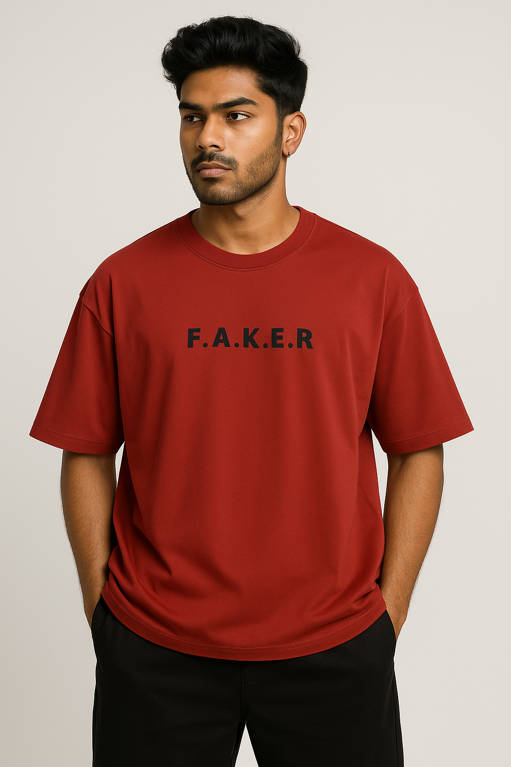red oversized t shirt for men and women streetwear cotton dimixo